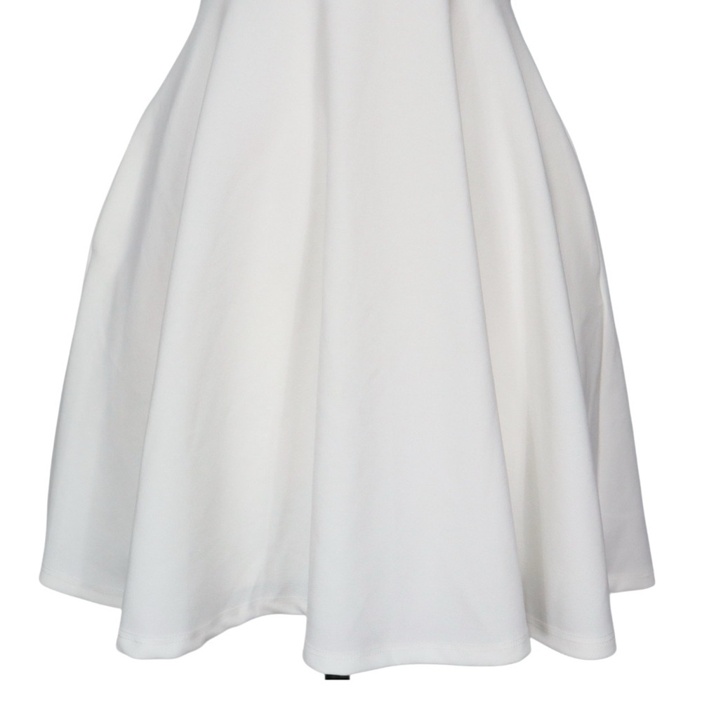 City Studio Dress Size 5 Ruffled Fit & Flare Ivory Sleeveless Sweet Heart - Picture 6 of 14
